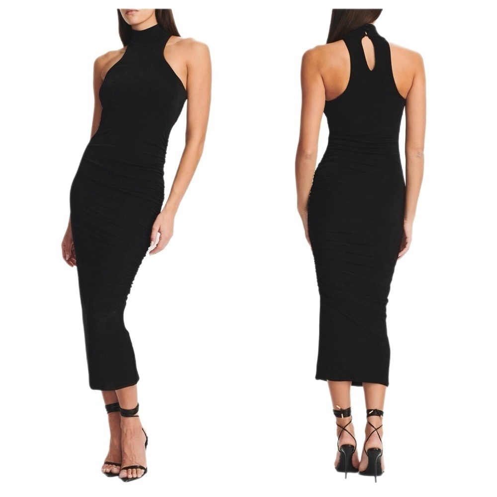 SER.O.YA Women’s Delta Sleeveless Turtleneck Midi Dress Size Small in Black